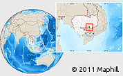 Shaded Relief Location Map of Dambe, highlighted country