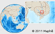 Shaded Relief Location Map of Dambe, highlighted parent region, within the entire country