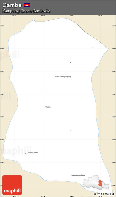 Classic Style Simple Map of Dambe, single color outside
