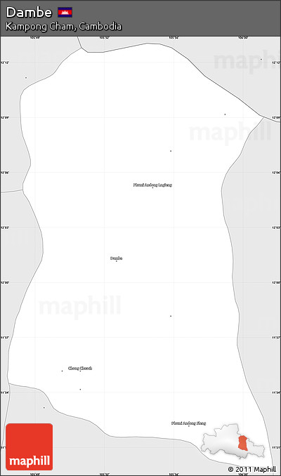 Silver Style Simple Map of Dambe