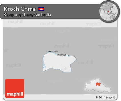 Gray 3D Map of Kroch Chma, single color outside