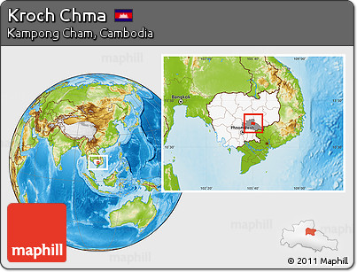 Physical Location Map of Kroch Chma, highlighted country, highlighted parent region
