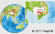 Physical Location Map of Kampong Cham, highlighted country