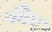 Classic Style Map of Kampong Cham, single color outside
