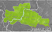 Physical Map of Kampong Cham, desaturated