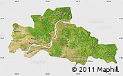 Satellite Map of Kampong Cham, single color outside