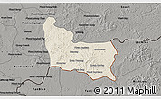 Shaded Relief 3D Map of Memot, darken, semi-desaturated