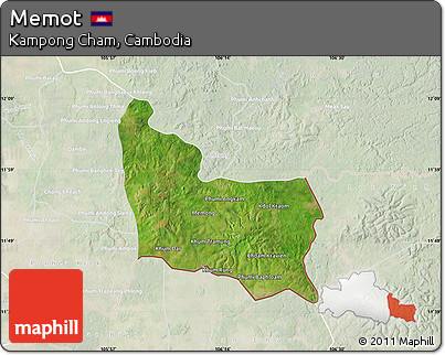 Satellite Map of Memot, lighten