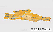 Political Shades Panoramic Map of Kampong Cham, cropped outside