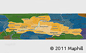 Political Shades Panoramic Map of Kampong Cham, darken