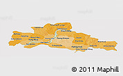 Political Shades Panoramic Map of Kampong Cham, single color outside