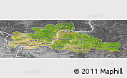 Satellite Panoramic Map of Kampong Cham, desaturated