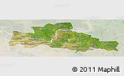 Satellite Panoramic Map of Kampong Cham, lighten