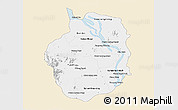 Classic Style 3D Map of Kampong Chhnang, single color outside