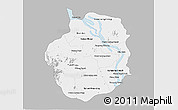 Gray 3D Map of Kampong Chhnang, single color outside