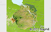 Satellite 3D Map of Kampong Chhnang, physical outside