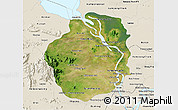 Satellite 3D Map of Kampong Chhnang, shaded relief outside