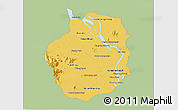 Savanna Style 3D Map of Kampong Chhnang, single color outside