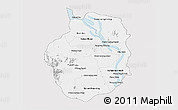 Silver Style 3D Map of Kampong Chhnang, single color outside
