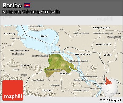 Satellite 3D Map of Baribo, shaded relief outside