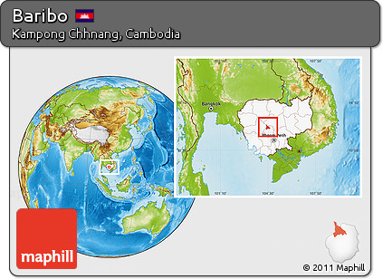 Physical Location Map of Baribo, highlighted country