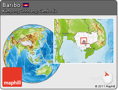 Physical Location Map of Baribo, highlighted country, highlighted parent region