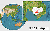 Satellite Location Map of Baribo, highlighted country