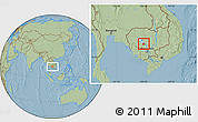 Savanna Style Location Map of Baribo, hill shading