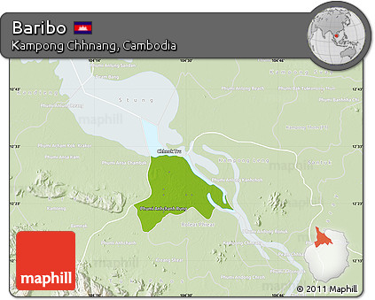 Physical Map of Baribo, lighten
