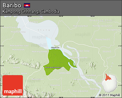 Physical Map of Baribo, lighten