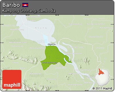 Physical Map of Baribo, lighten