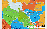 Physical Map of Baribo, political outside