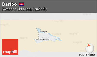 Classic Style Panoramic Map of Baribo, single color outside