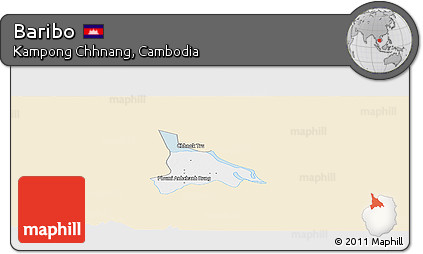 Classic Style Panoramic Map of Baribo, single color outside