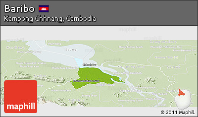 Physical Panoramic Map of Baribo, lighten