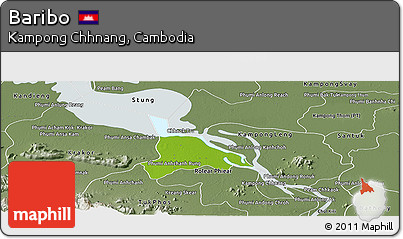 Physical Panoramic Map of Baribo, semi-desaturated
