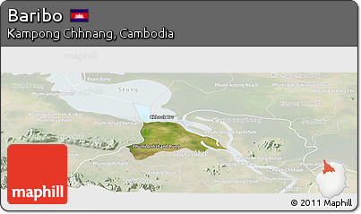 Satellite Panoramic Map of Baribo, lighten