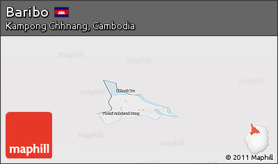 Silver Style Panoramic Map of Baribo, single color outside