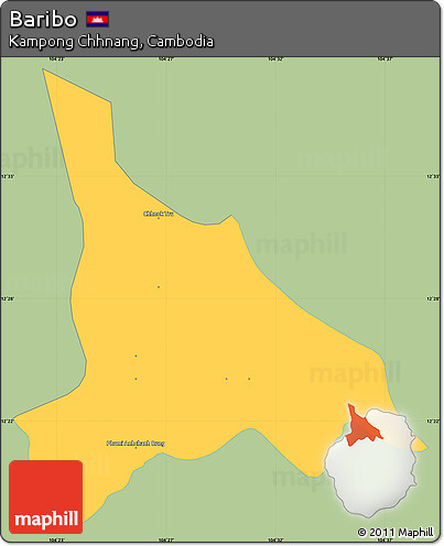 Savanna Style Simple Map of Baribo, single color outside