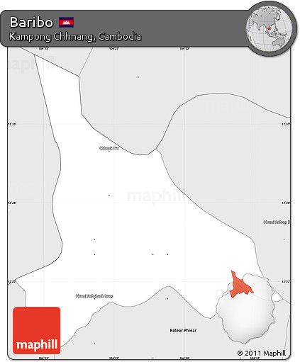 Silver Style Simple Map of Baribo