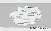 Gray Panoramic Map of Kampong Chhnang, single color outside