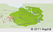 Physical Panoramic Map of Kampong Chhnang, lighten