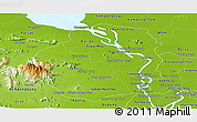 Physical Panoramic Map of Kampong Chhnang