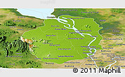 Physical Panoramic Map of Kampong Chhnang, satellite outside
