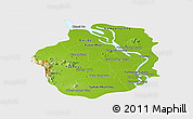 Physical Panoramic Map of Kampong Chhnang, single color outside