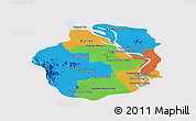 Political Panoramic Map of Kampong Chhnang, cropped outside