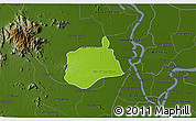 Physical 3D Map of Samaki Meanchey, darken