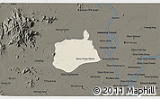 Shaded Relief 3D Map of Samaki Meanchey, darken
