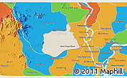 Shaded Relief 3D Map of Samaki Meanchey, political outside