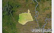 Satellite Map of Samaki Meanchey, darken